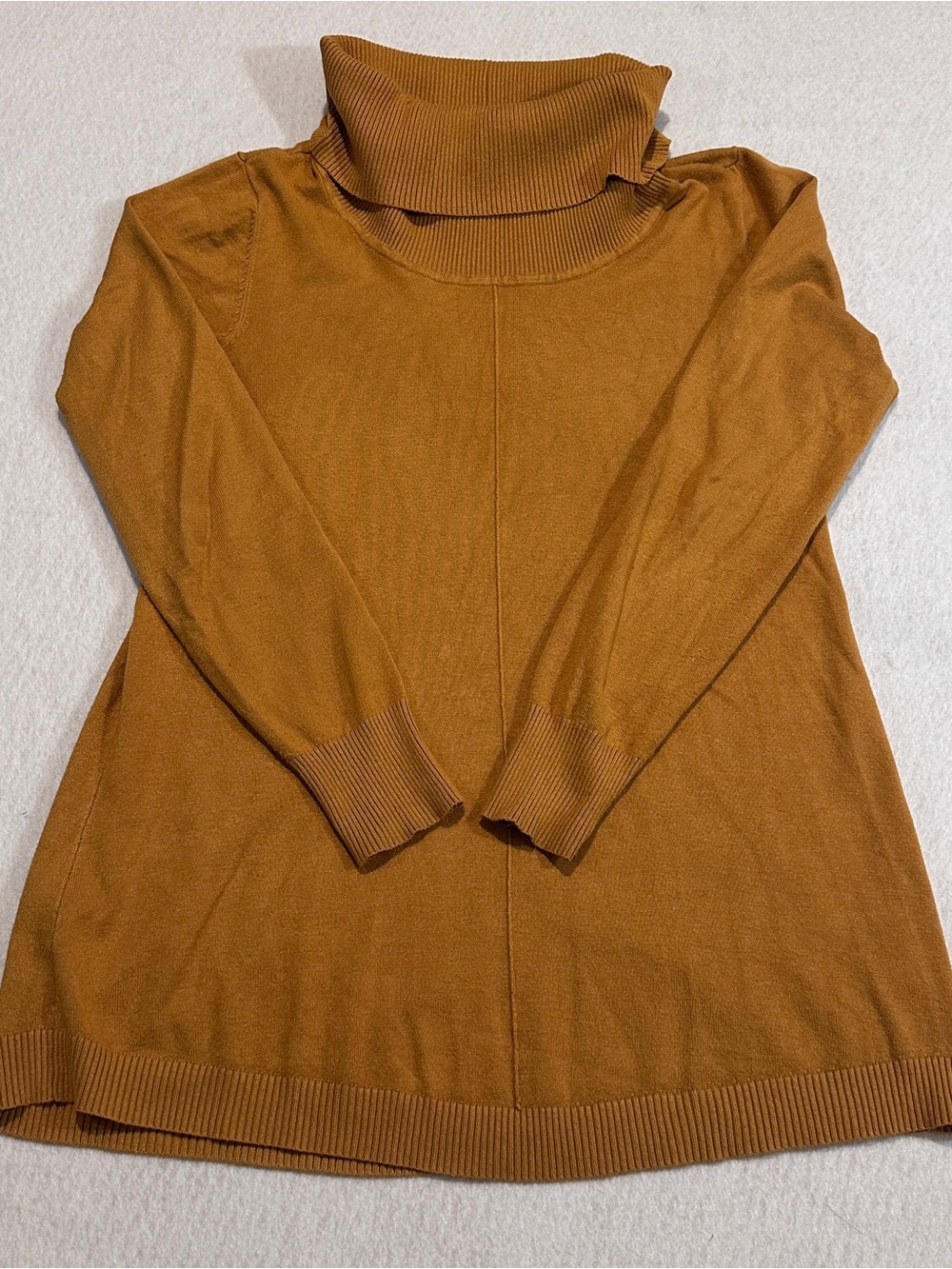 Carolyn Taylor Ochre Fold-Over Turtleneck Sweater size medium